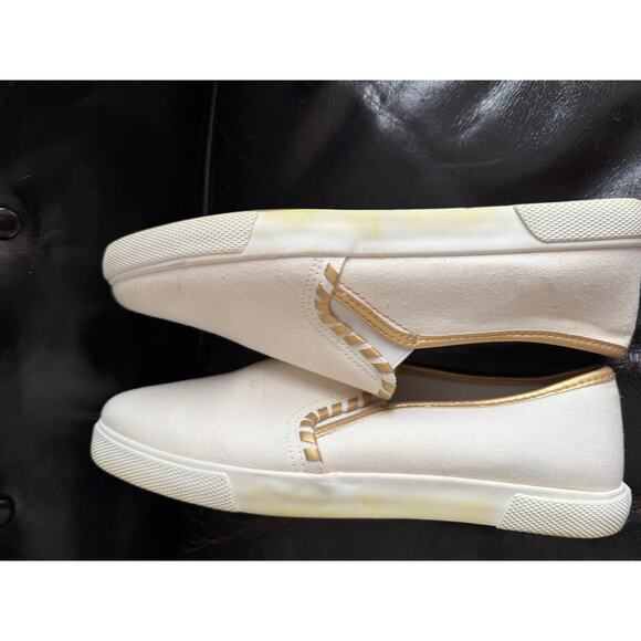 Jack‎ Rogers Canvas Slip-On Sneakers White with Gold - Picture 2 of 5